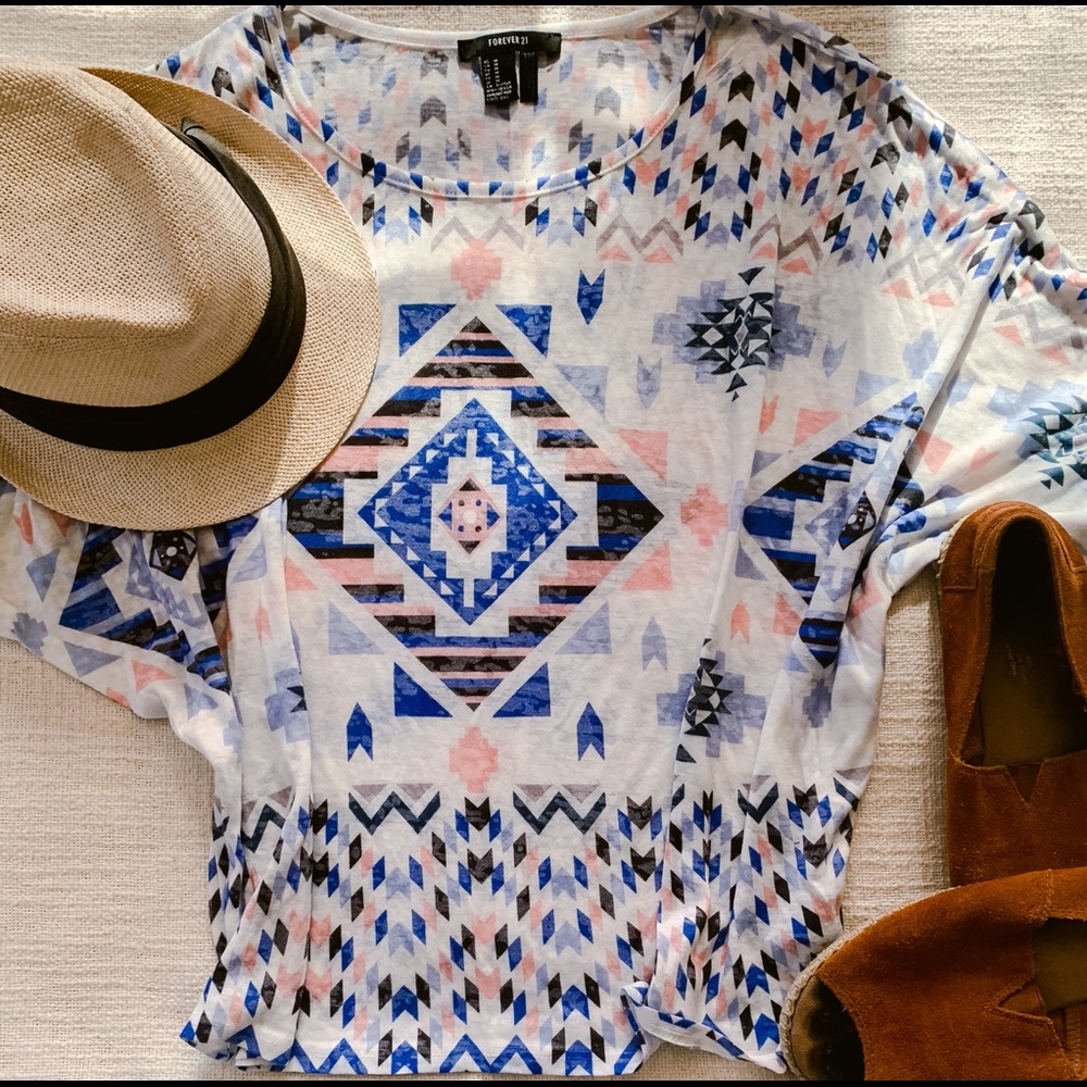 Geo Print Dolman Top